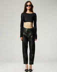 THE NEO BOOTY CHAIN LAMBSKIN LEATHER TROUSER