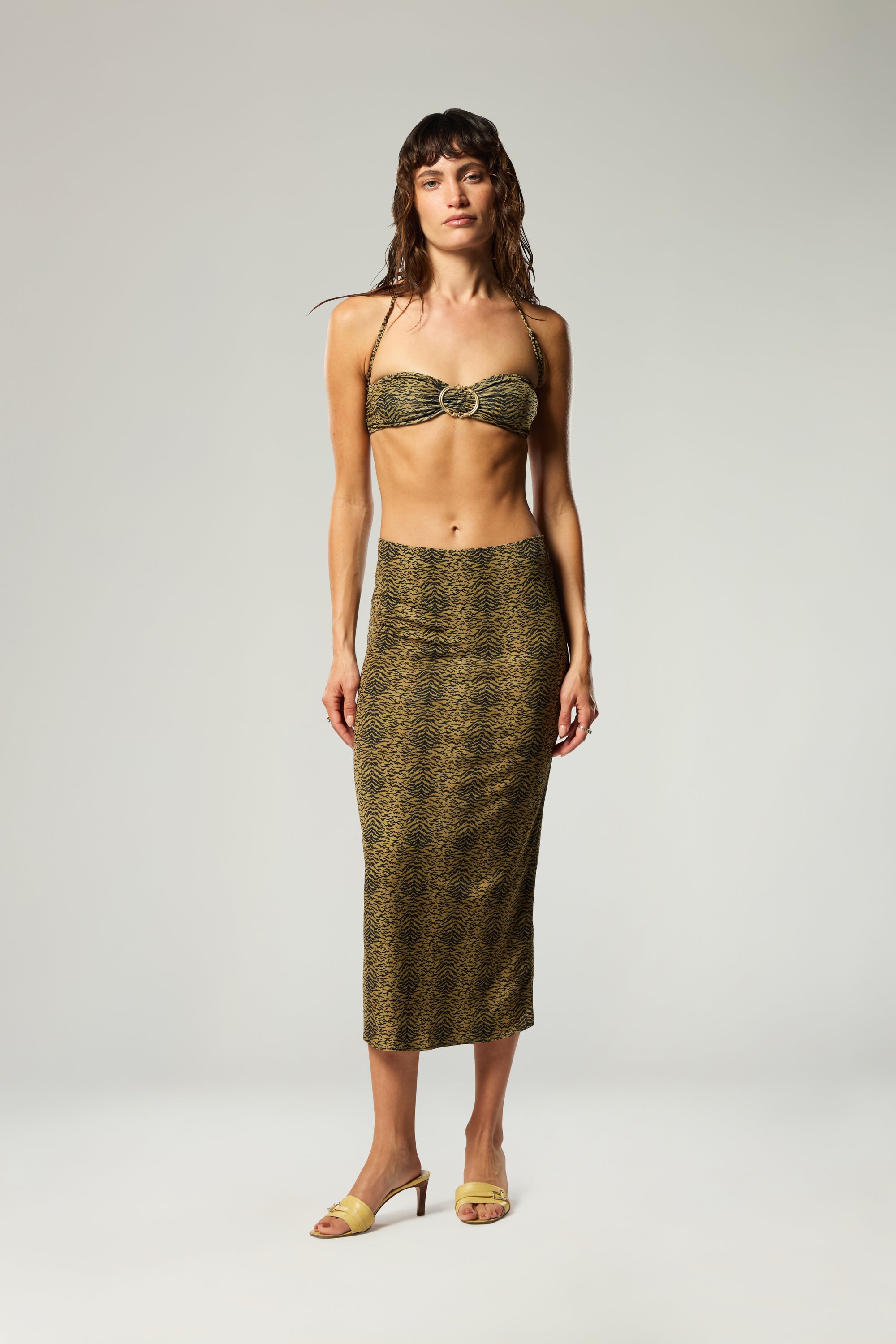 PENCIL MIDI SKIRT IN TIGER