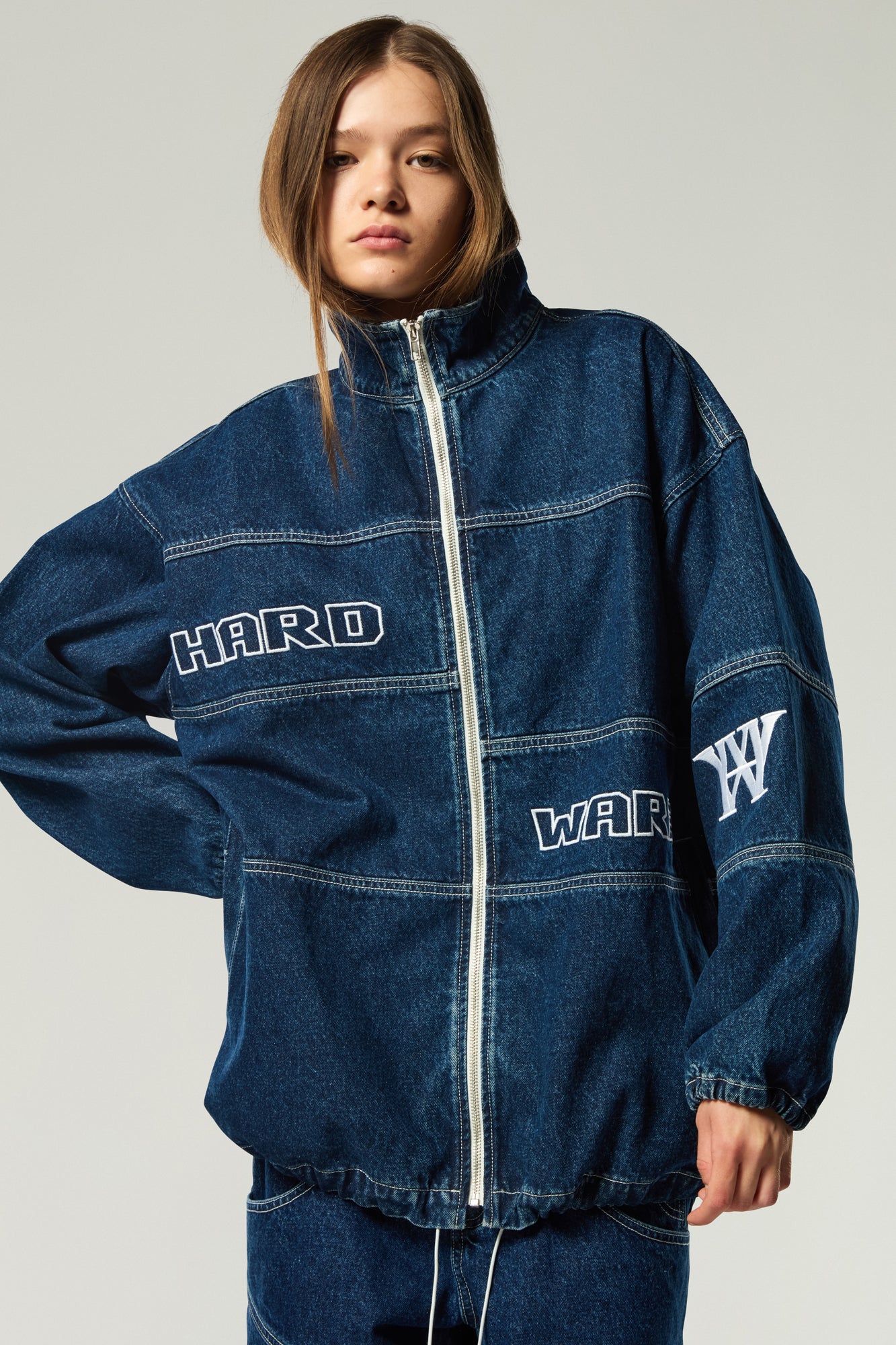 UNISEX DENIM TRACK JACKET