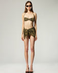 BUCKLE BANDEAU BIKINI TOP TIGER