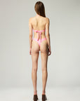 BUCKLE BANDEAU BIKINI SET IN PINK