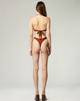 BUCKLE BANDEAU BIKINI SET IN  COPPER
