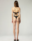 BUCKLE BANDEAU BIKINI SET IN BLACK