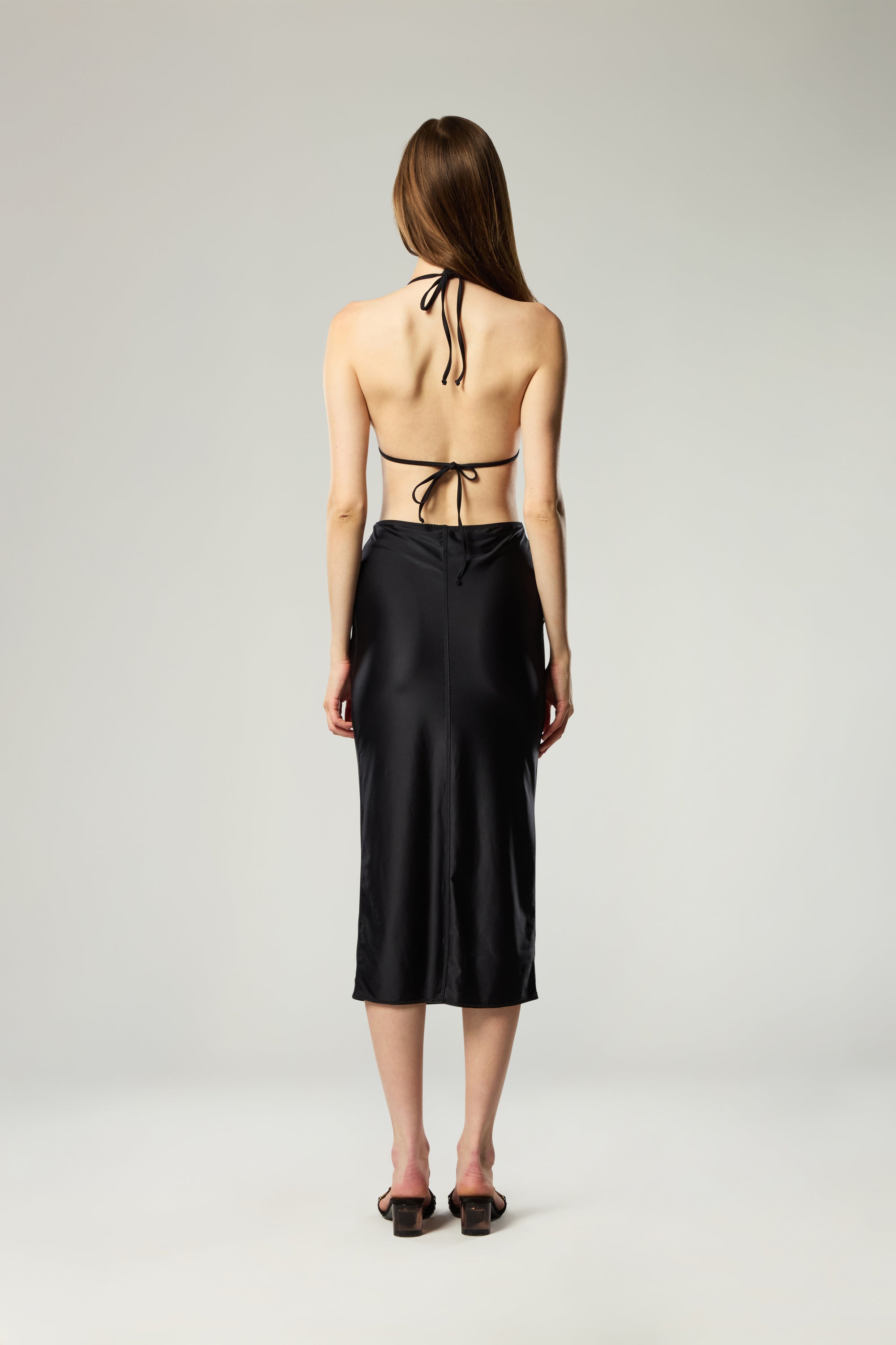 THE PENCIL MIDI SKIRT IN BLACK