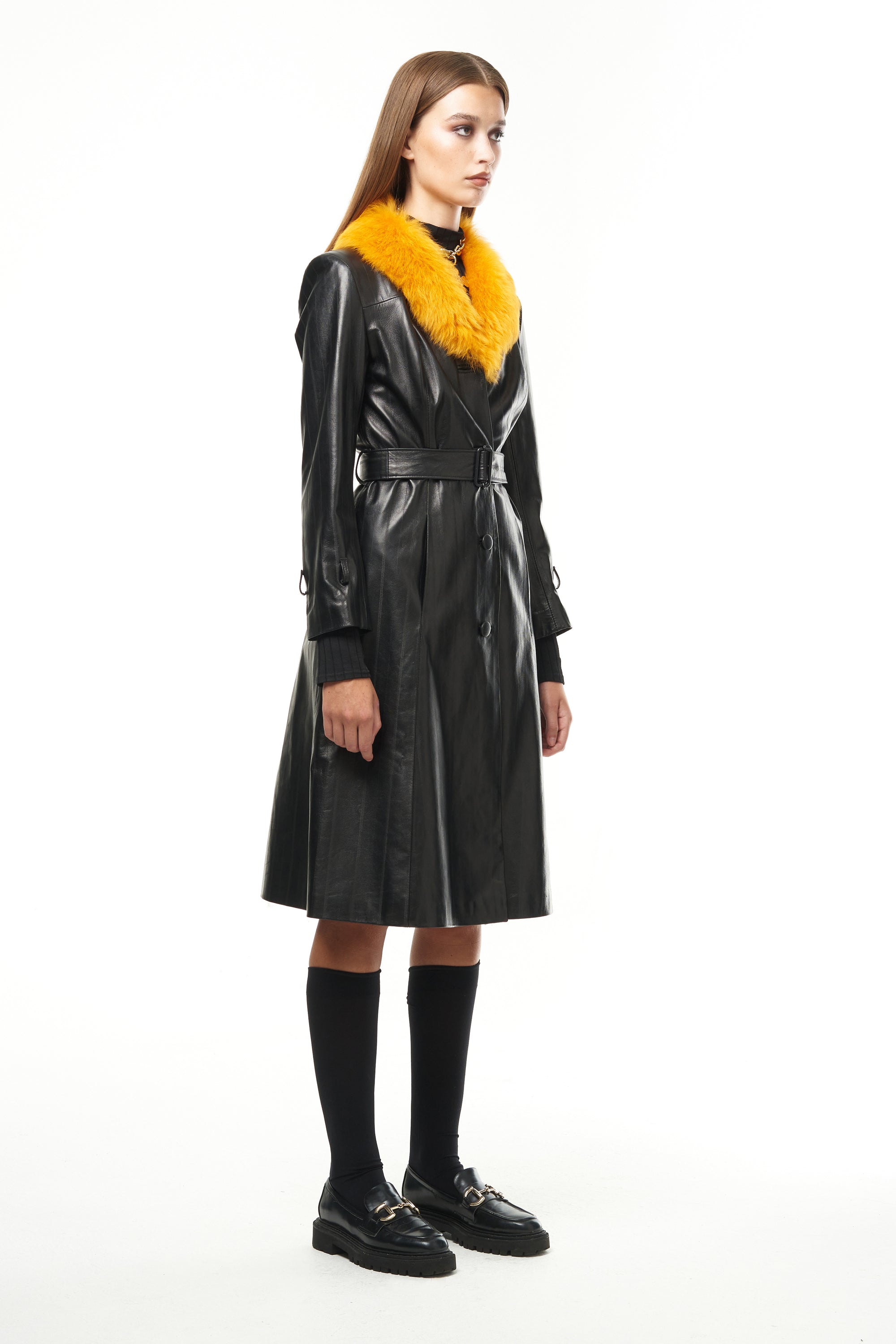 DAPPER LEATHER TRENCH COAT