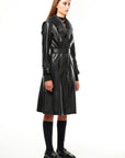 BLACK WIDOW LEATHER TRENCH COAT