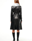 WHITE ROSE LEATHER TRENCH COAT