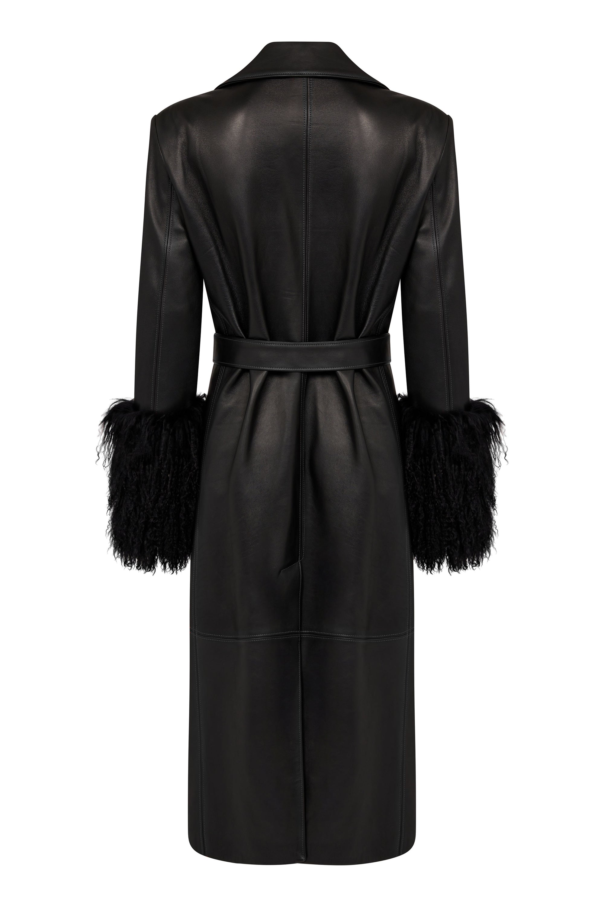 NEW MIDNIGHT LEATHER TRENCH