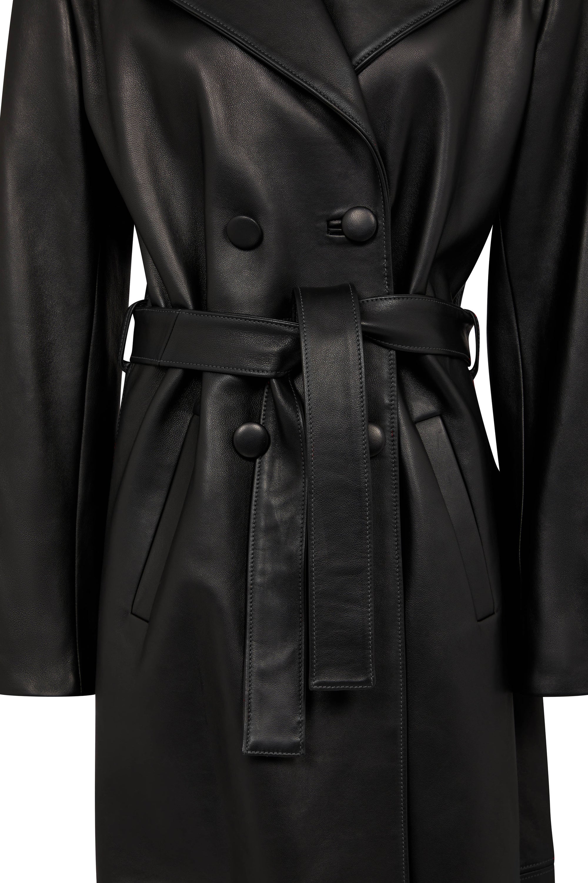 NEW MIDNIGHT LEATHER TRENCH