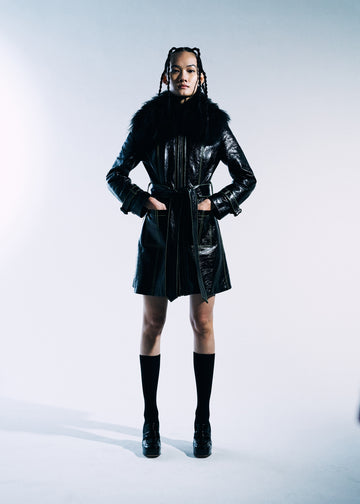 RODEO PATIENT LEATHER TRENCH COAT