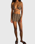 WRAP AROUND STRAP BIKINI TOP IN TIGER