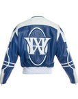 HARDWARE LDN LIMITED EDITION WHITE AND ROYAL BLUE BIKER JACKET