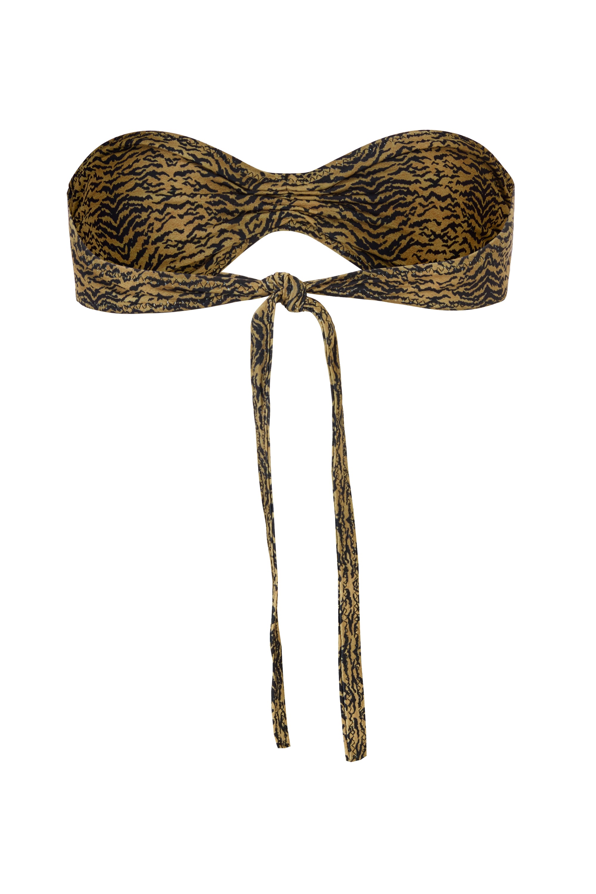 BUCKLE BANDEAU BIKINI TOP TIGER