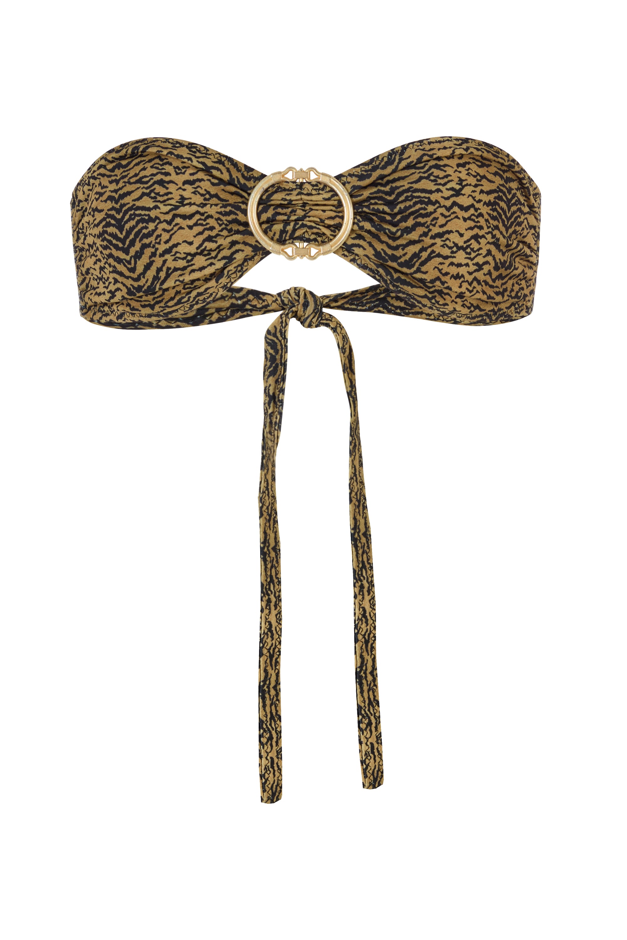 BUCKLE BANDEAU BIKINI TOP TIGER