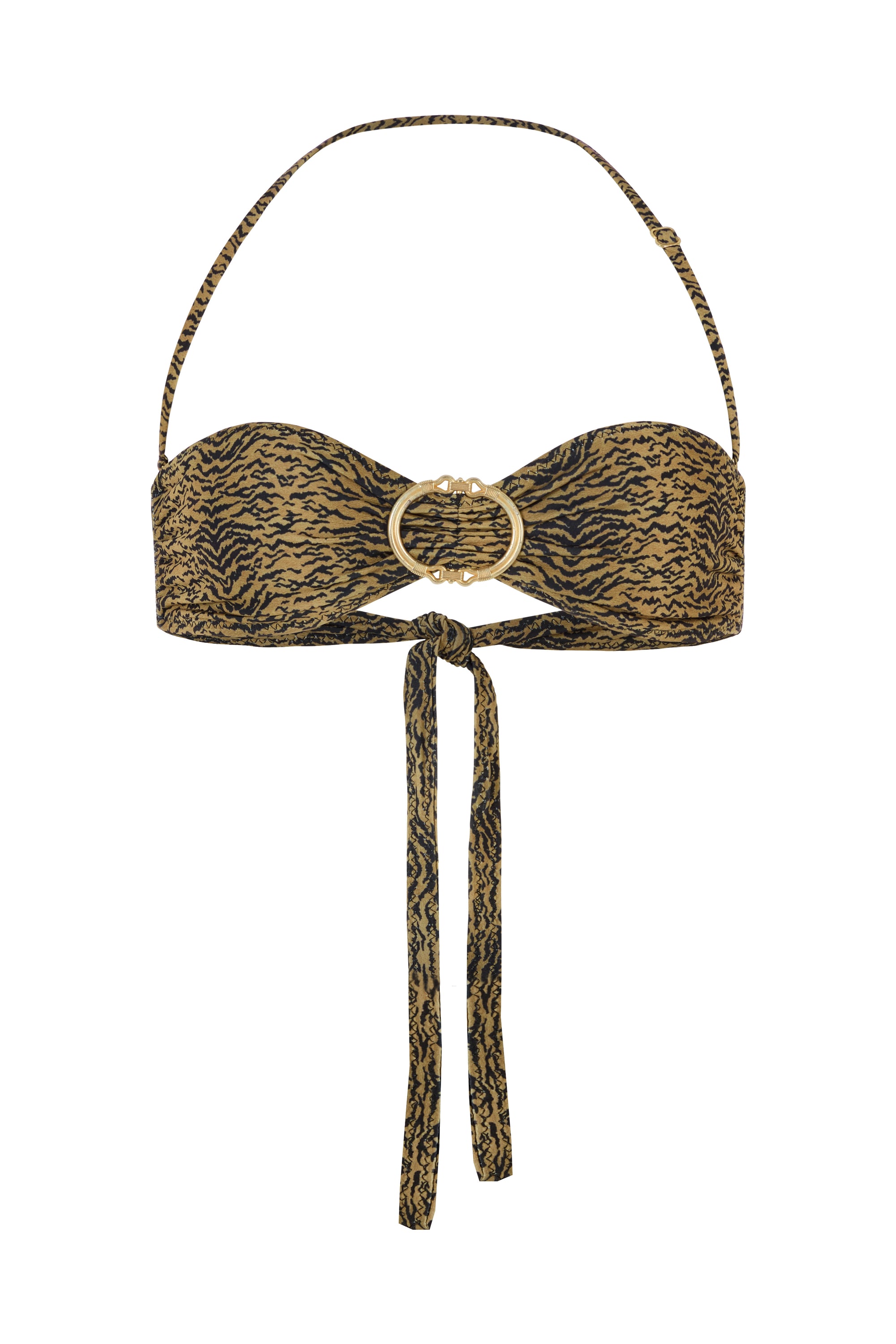 BUCKLE BANDEAU BIKINI TOP TIGER