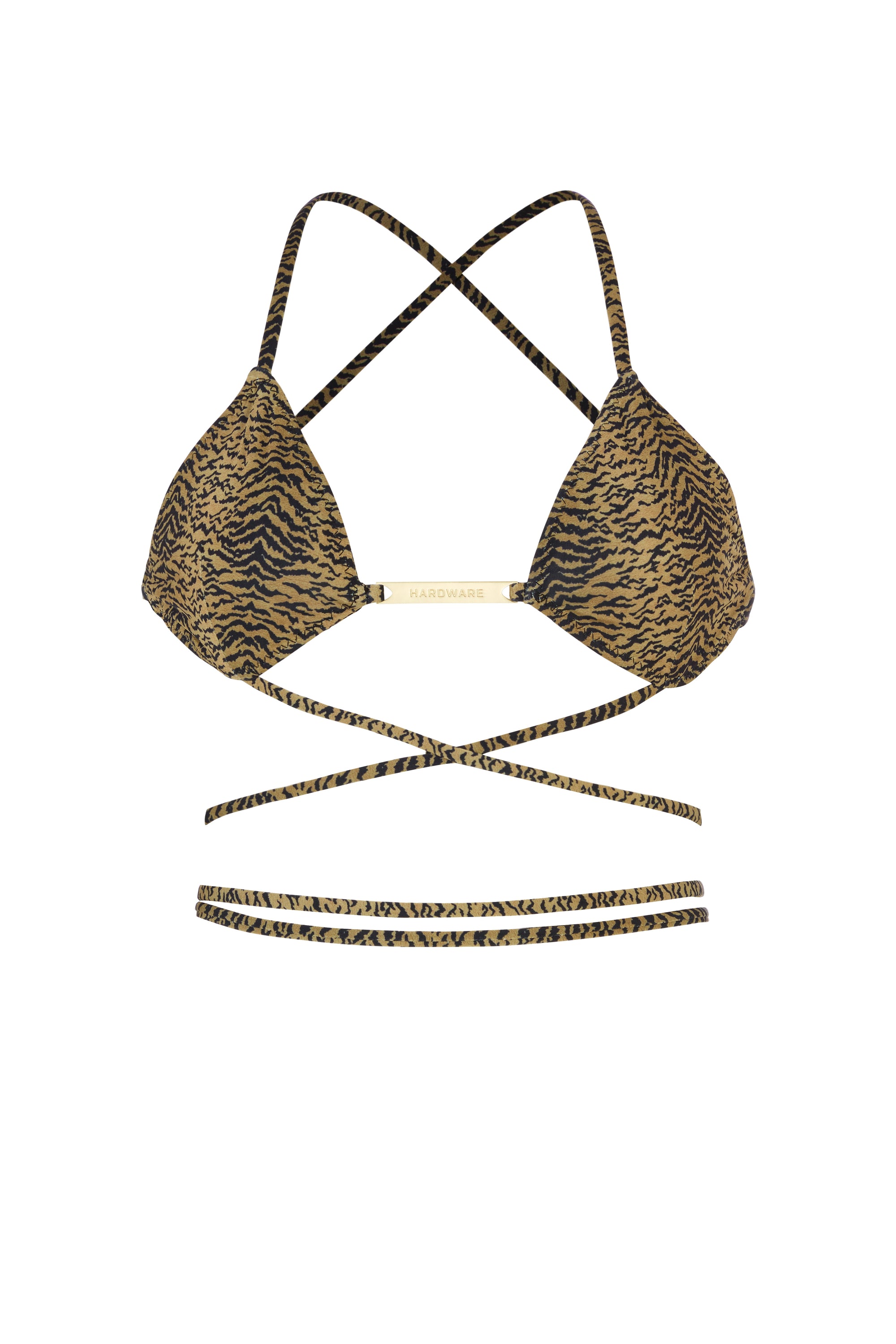 DOUBLE WRAP BIKINI TOP IN TIGER