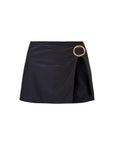 BUCKLE SLIT SKIRT IN BLACK