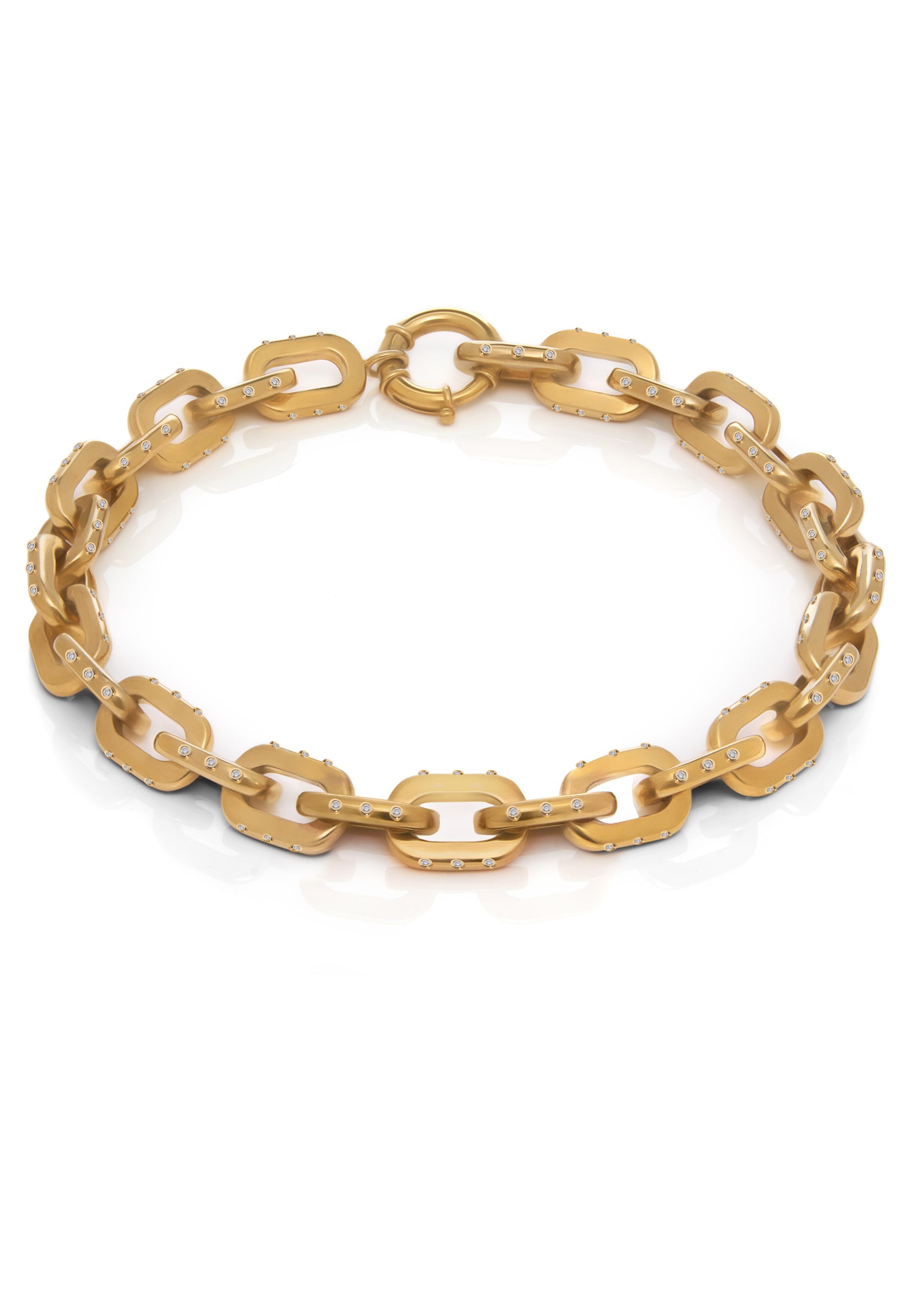 GOLD & DIAMOND CHAIN CHOKER NECKLACE