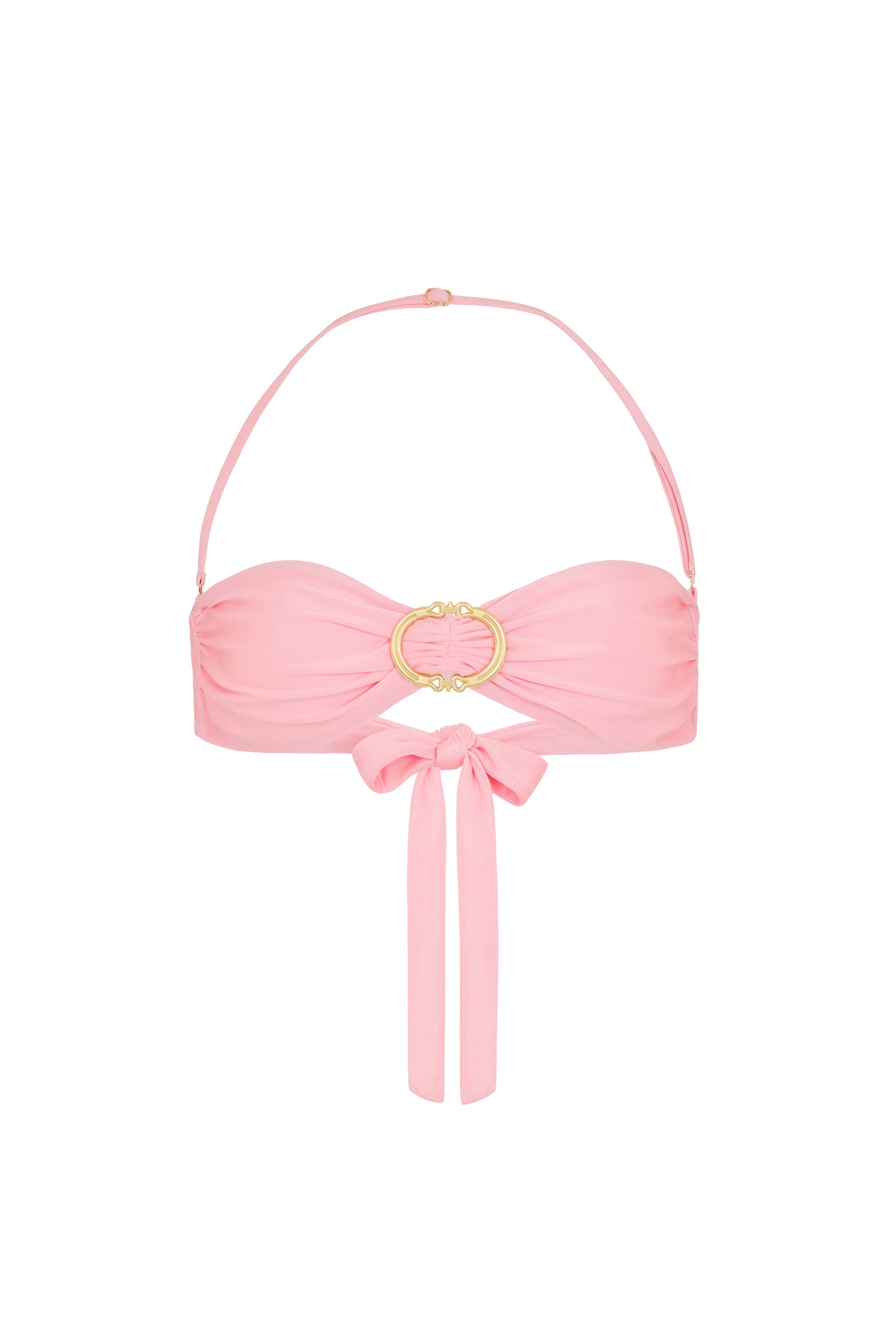 BUCKLE BANDEAU BIKINI TOP IN PINK