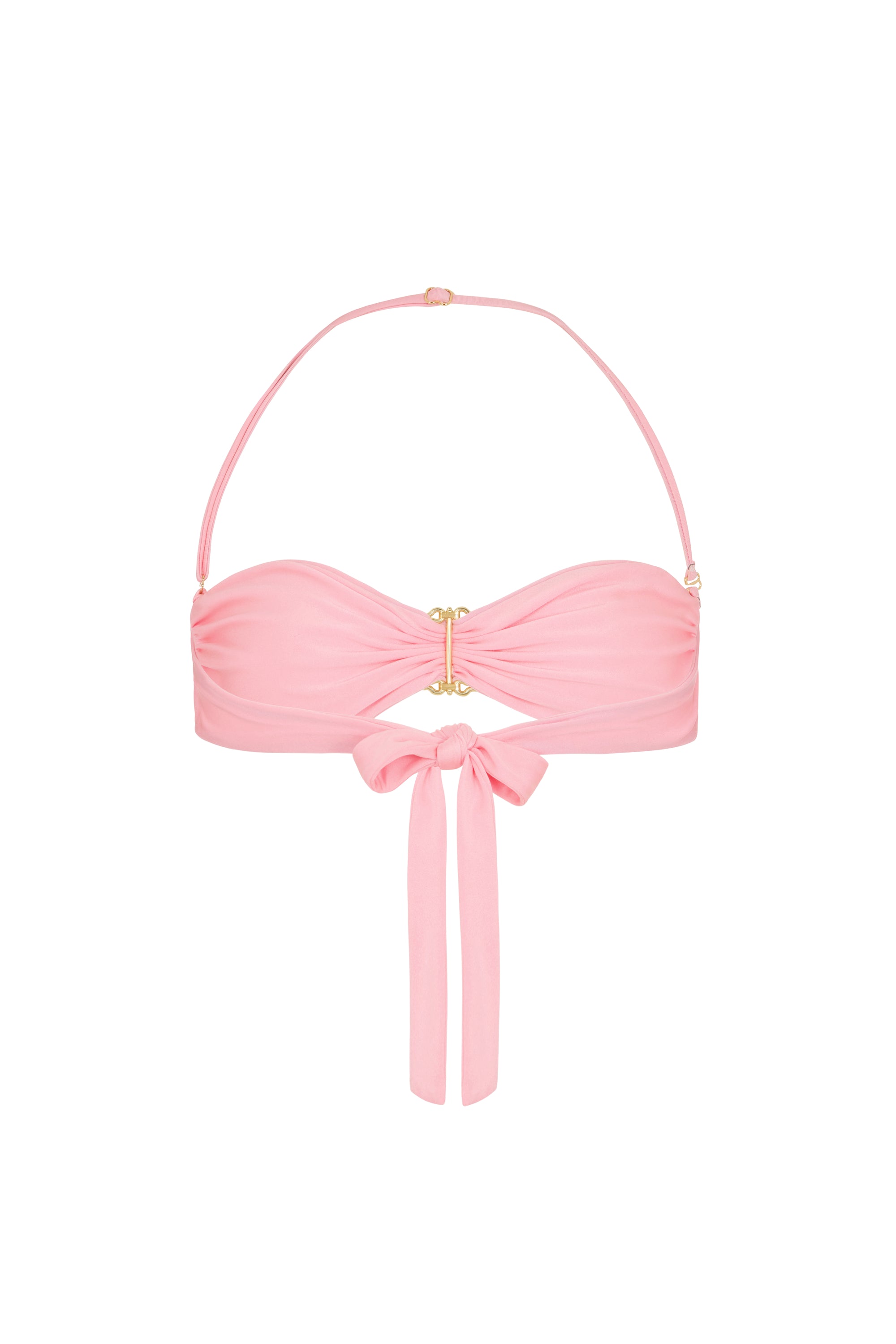 BUCKLE BANDEAU BIKINI TOP IN PINK