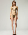 DOUBLE WRAP BIKINI TOP IN TIGER