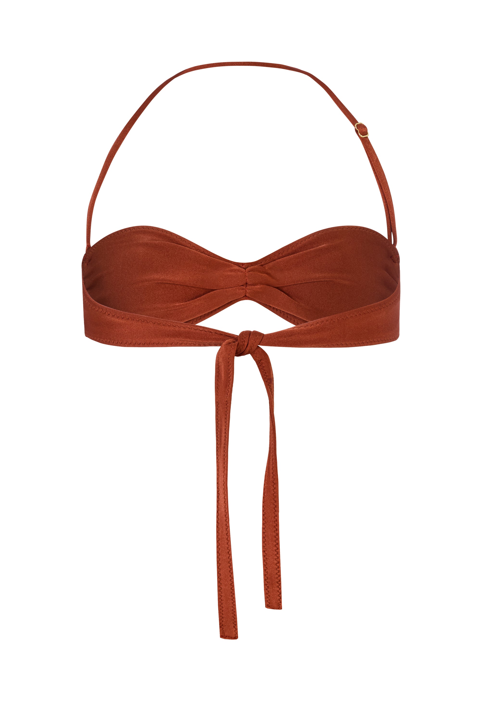 BUCKLE BANDEAU BIKINI TOP IN  COPPER