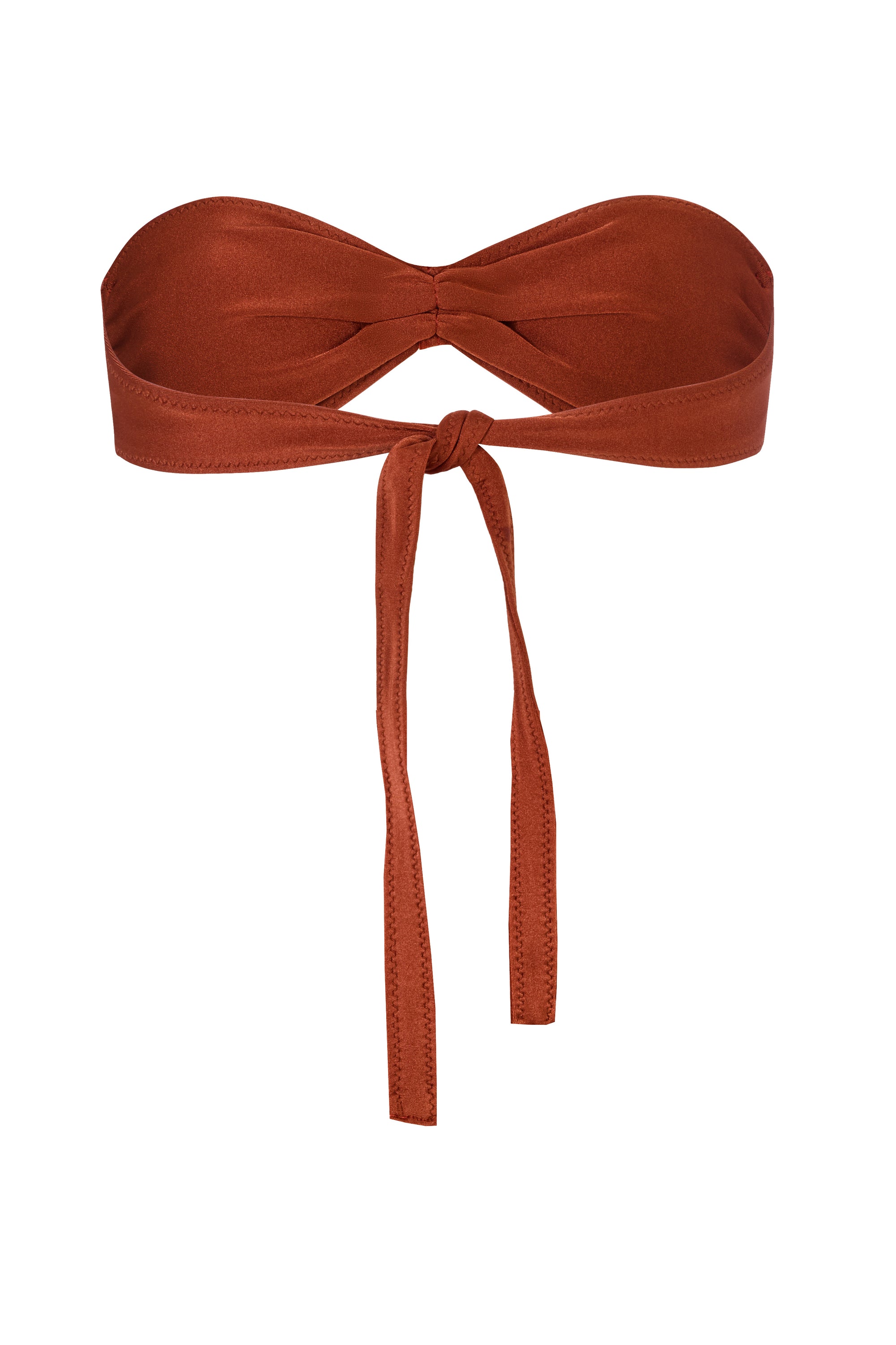 BUCKLE BANDEAU BIKINI TOP IN  COPPER