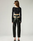 THE NEO BOOTY CHAIN LAMBSKIN LEATHER TROUSER