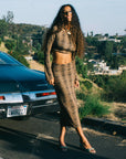 LONG SLEEVE CROPPED TOP IN TIGER