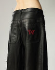 OVERSIZED UNISEX TAPERED LEG LAMBSKIN TROUSERS