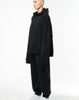 Hardware Logo  Oversized Hooded Sweatshirt | Black Designer Hoodie