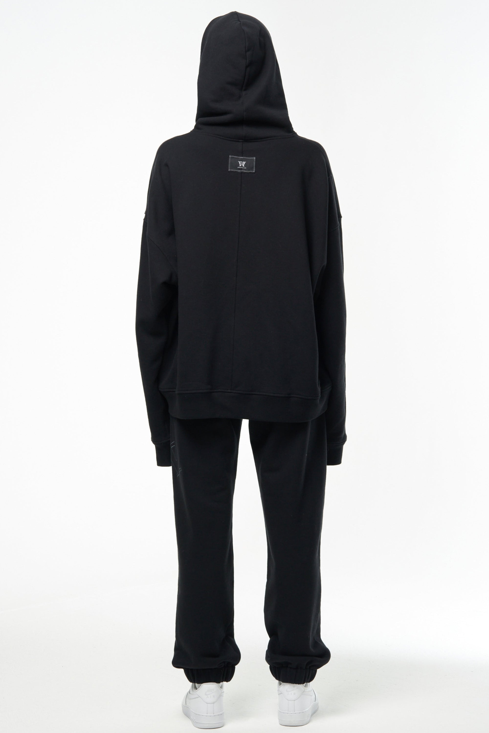 Hardware Logo Hooded Sweatshirt | Oversized Black Designer Hoodie