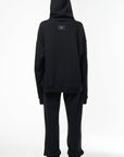 Hardware Logo Hooded Sweatshirt | Oversized Black Designer Hoodie