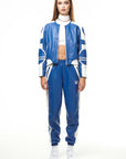 HARDWARE LDN LIMITED EDITION WHITE AND ROYAL BLUE BIKER JACKET