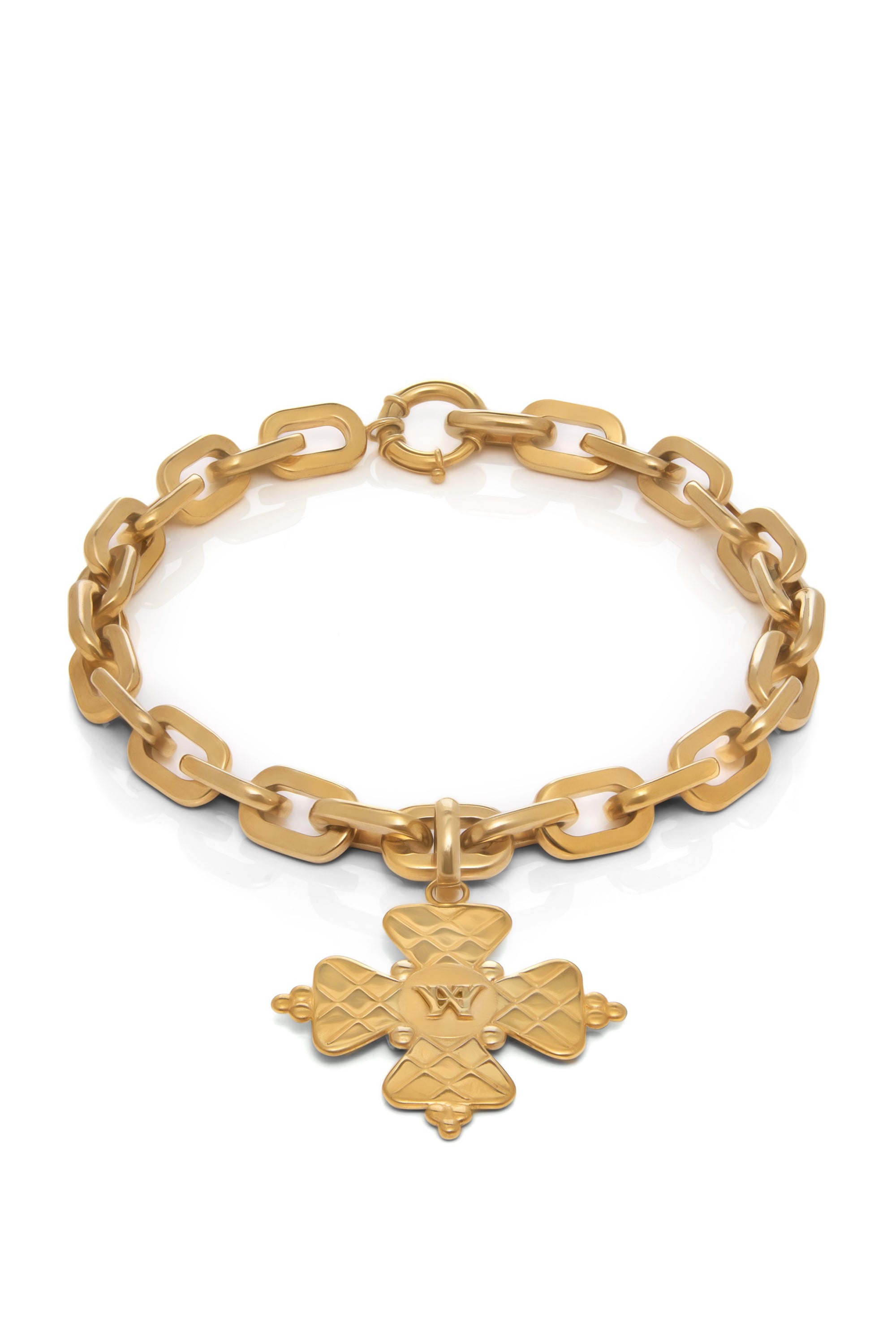 GOLD CHAIN CHOKER NECKLACE WITH PENDANT