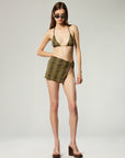 BUCKLE SLIT SKIRT IN TIGER.