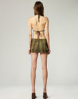 BUCKLE SLIT SKIRT IN TIGER.