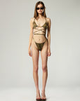 DOUBLE WRAP BIKINI TOP & ULTRA MINI BOTTOMS IN TIGER