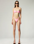 BUCKLE BANDEAU BIKINI SET IN PINK