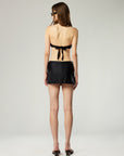 BUCKLE SLIT SKIRT IN BLACK