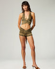 LOW-RIDER MINI BUCKLE SHORTS IN TIGER