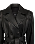 NEW MIDNIGHT LEATHER TRENCH