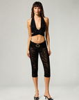 LOW-RIDER BUCKLE CARPI LEGGINS IN ZEBRA MESH