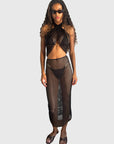 PENCIL MIDI SKIRT IN MESH