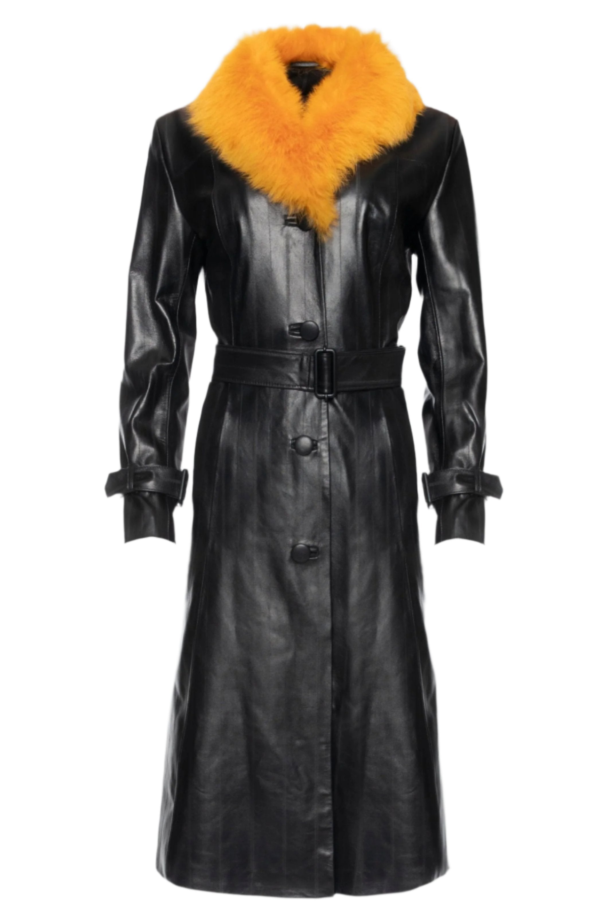 【LEATHER MID LENGTH DAPPER COAT】 LEATHER MID LENGTH DAPPER COAT