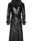 BLACK WIDOW LEATHER TRENCH COAT