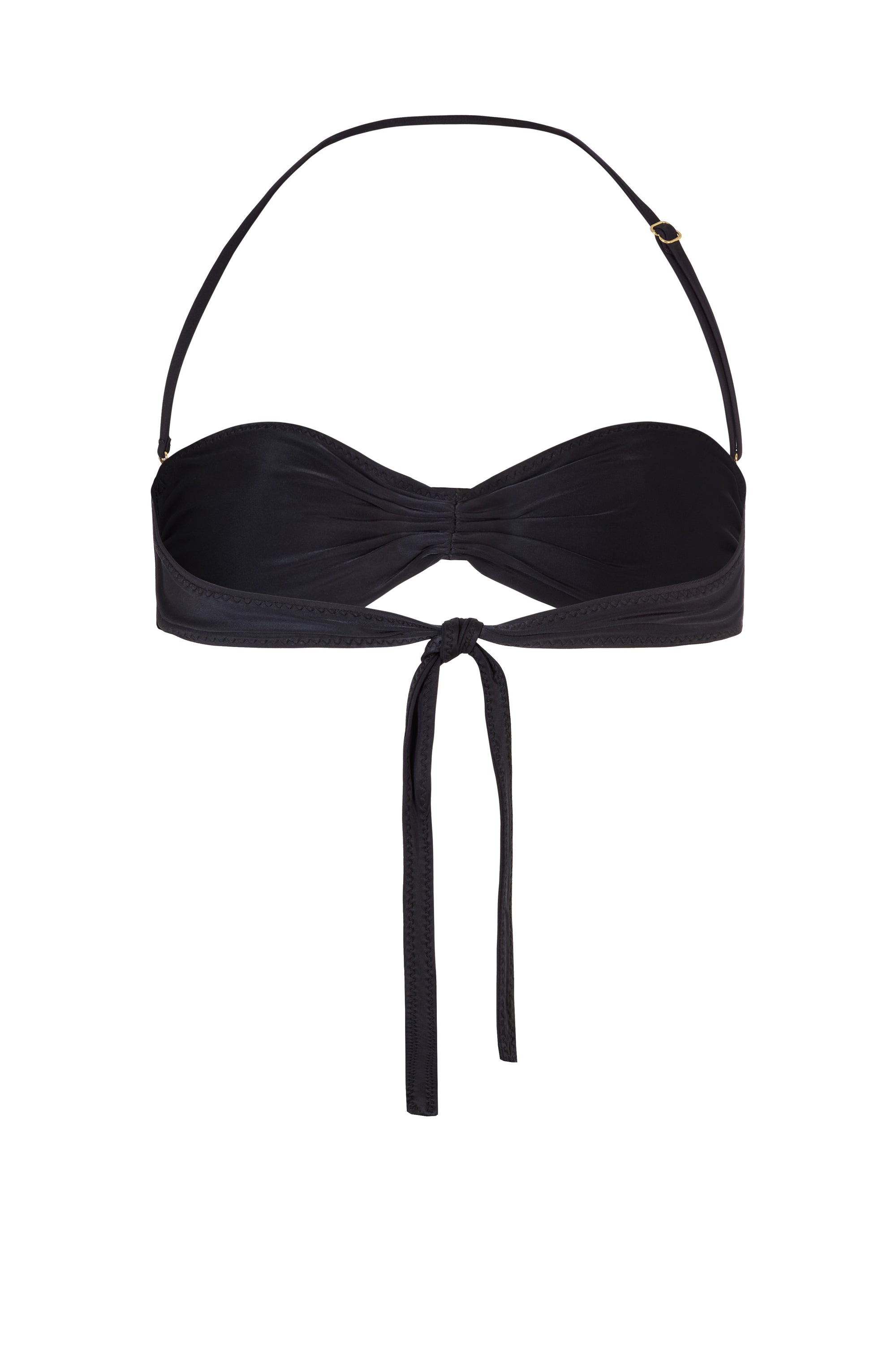 BUCKLE BANDEAU BIKINI TOP IN BLACK