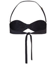 BUCKLE BANDEAU BIKINI TOP IN BLACK