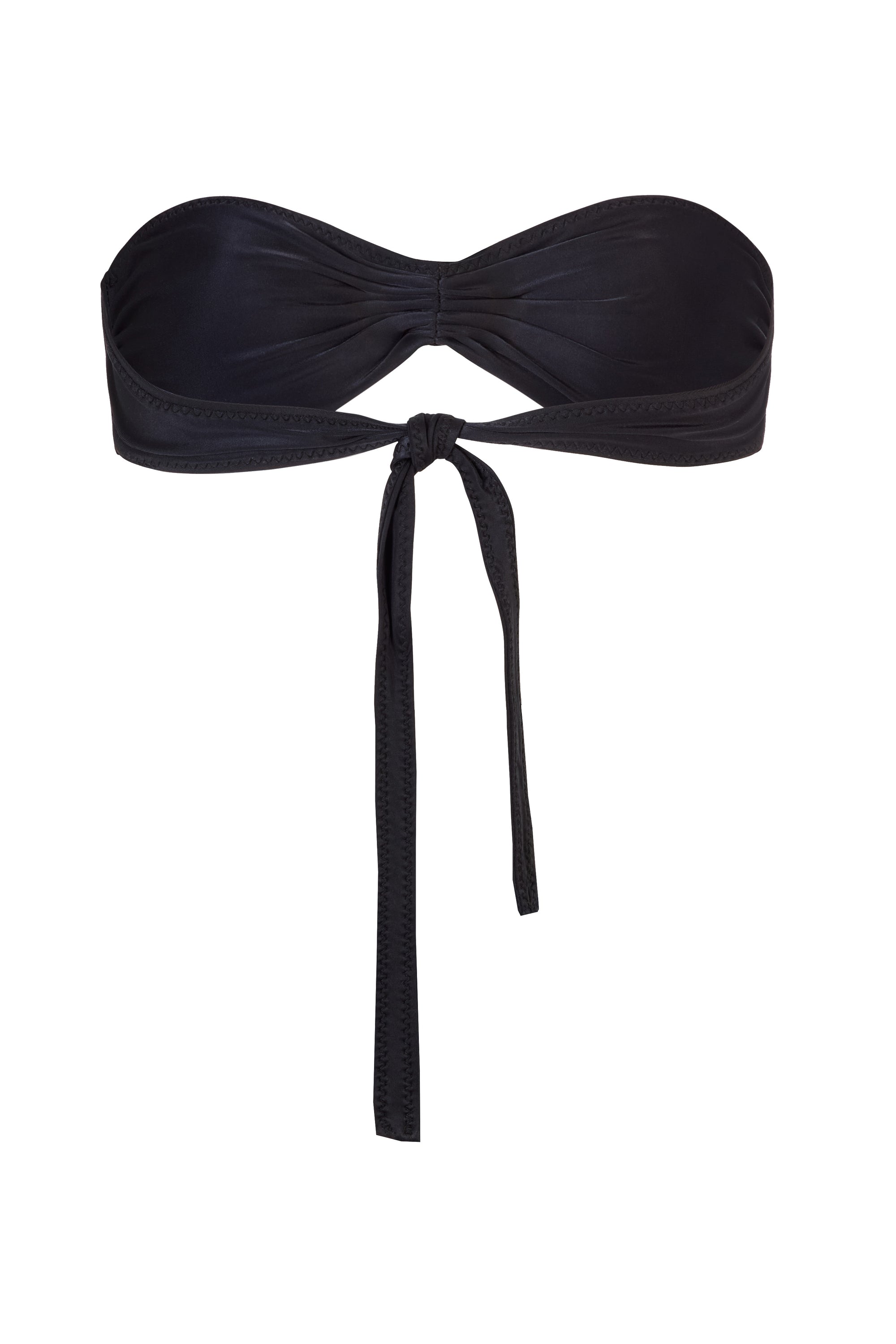 BUCKLE BANDEAU BIKINI TOP IN BLACK