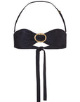 BUCKLE BANDEAU BIKINI TOP IN BLACK